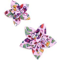 The Worthy Dog Fashionista Flower Dog Collar Accessory, Pink, Large slide 2 of 3
