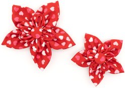 The Worthy Dog Cupid Flower Dog Collar Accessory, Red, Large slide 2 of 3