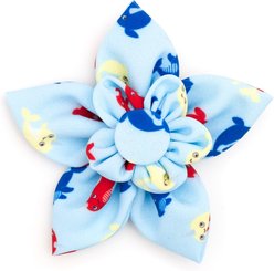The Worthy Dog Narwhals Flower Dog Collar Accessory, Blue, Large