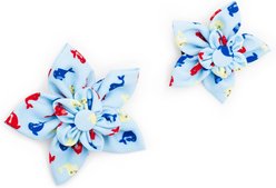 The Worthy Dog Narwhals Flower Dog Collar Accessory, Blue, Large slide 2 of 3