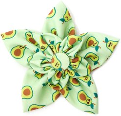 The Worthy Dog Avocados Flower Dog Collar Accessory, Green, Small