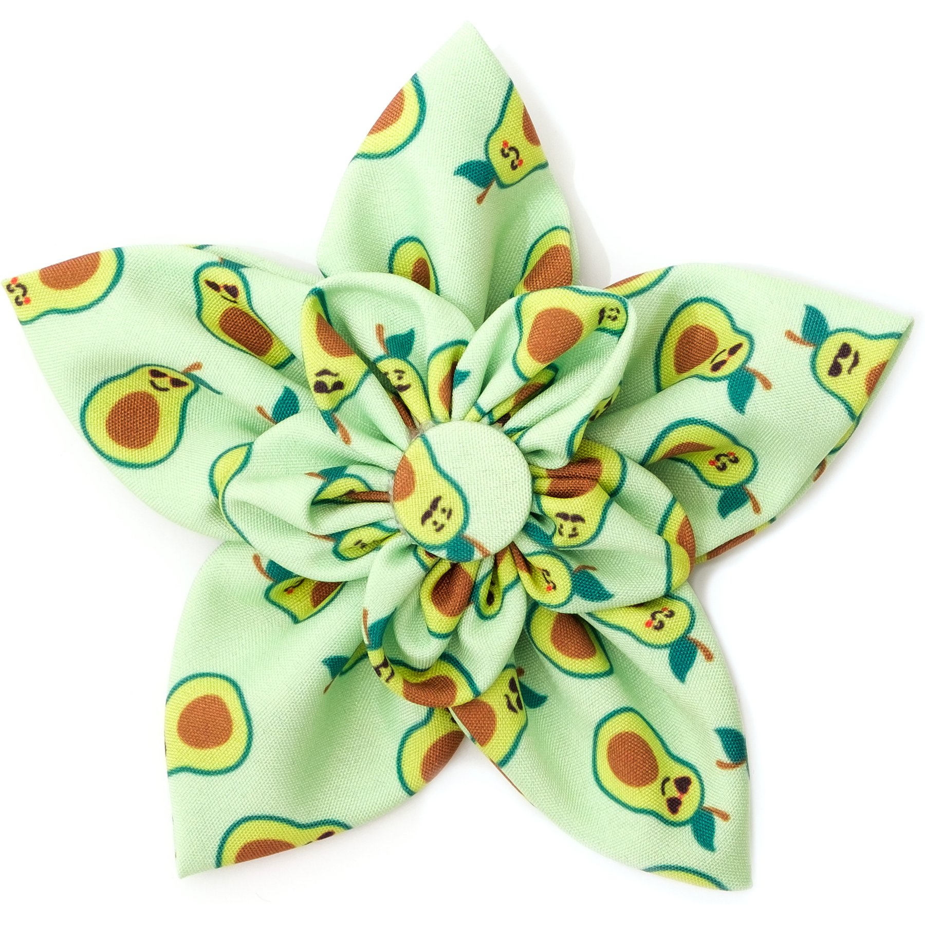 The Worthy Dog Avocados Flower Dog Collar Accessory, Green, Small