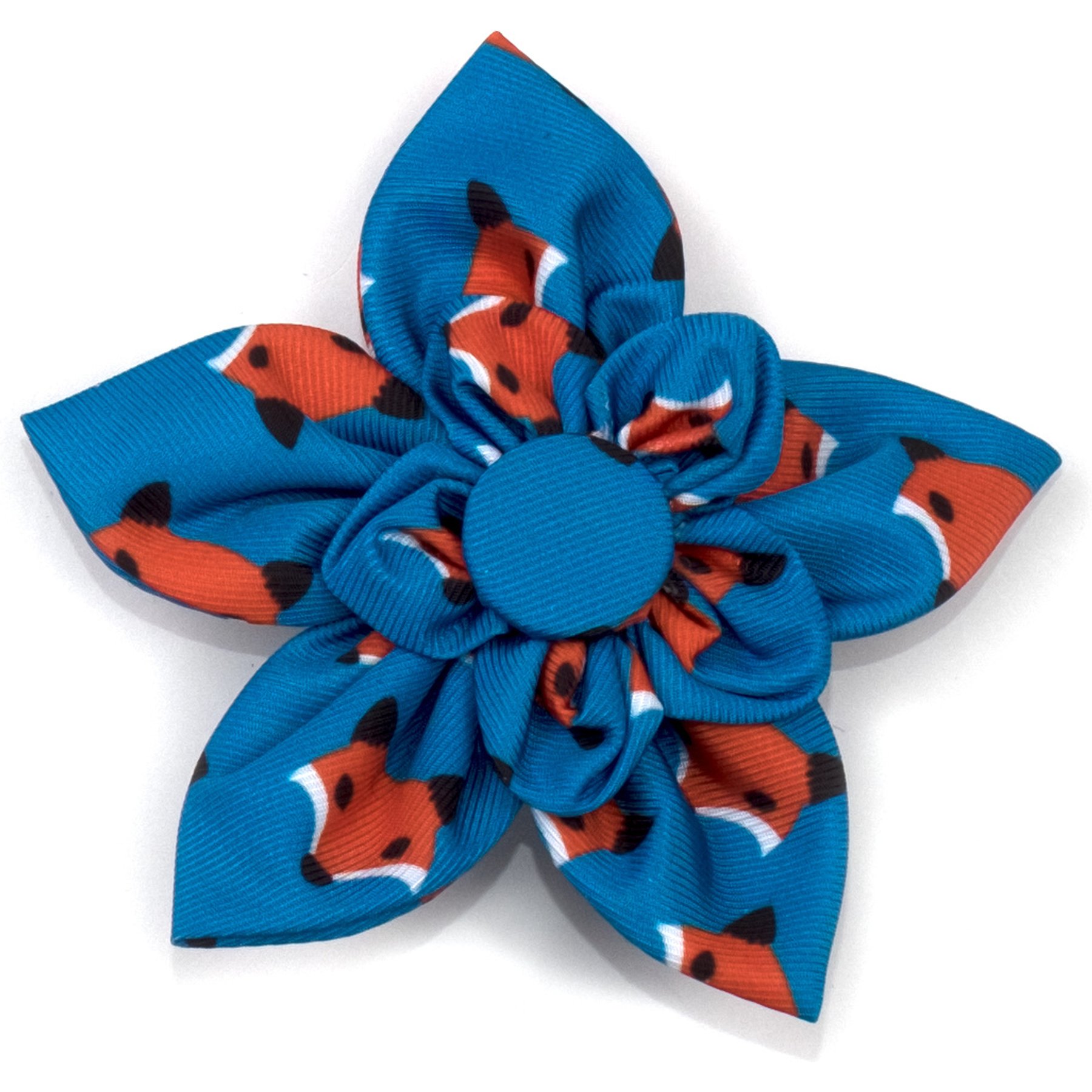 The Worthy Dog Foxy Flower Dog Collar Accessory, Teal, Large