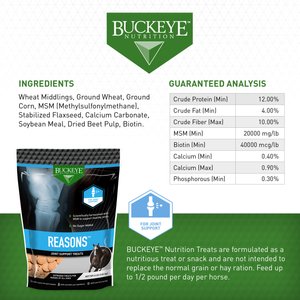 Buckeye Nutrition Reasons No Sugar Added Joint Support Horse Treats, 4-lb bag