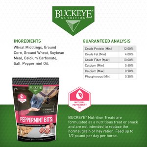 Buckeye Nutrition All-Natural No Sugar Added Peppermint Bits Horse Treats, 4-lb bag