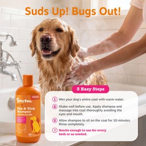 Zesty Paws Flea & Tick Veterinary Formulated Soothing Deodorizing Shampoo for Dogs, 16-fl oz bottle