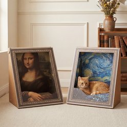 Happy & Polly 3D 19.4-in Cat Scratcher & Bed, Mona Lisa / Starry Night, 2 count