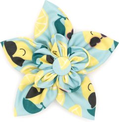 The Worthy Dog Lemons Flower Dog Collar Accessory, Mint Green, Large