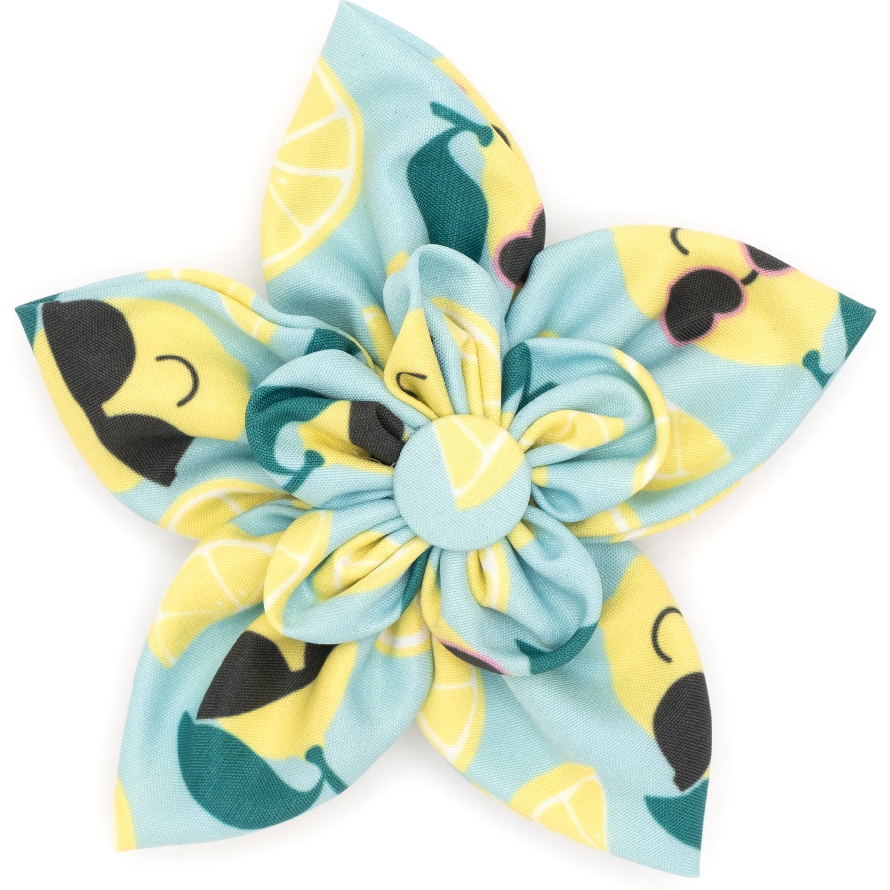 The Worthy Dog Lemons Flower Dog Collar Accessory, Mint Green, Large