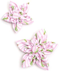 The Worthy Dog Stripe Alligators Flower Dog Collar Accessory, Pink, Small slide 2 of 3