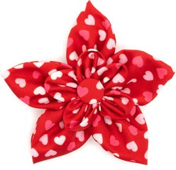 The Worthy Dog Cupid Flower Dog Collar Accessory, Red, Large