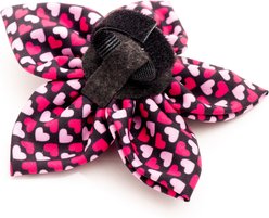 The Worthy Dog Heartthrob Flower Dog Collar Accessory, Black, Large slide 2 of 2