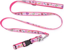 The Worthy Dog Fashionista Adjustable Dog Collar, Pink, Large: 14 to 20-in neck, 1-in wide slide 2 of 3