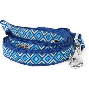 The Worthy Dog Graphic Diamond Dog Leash, Blue, Large: 5-ft long, 1-in wide