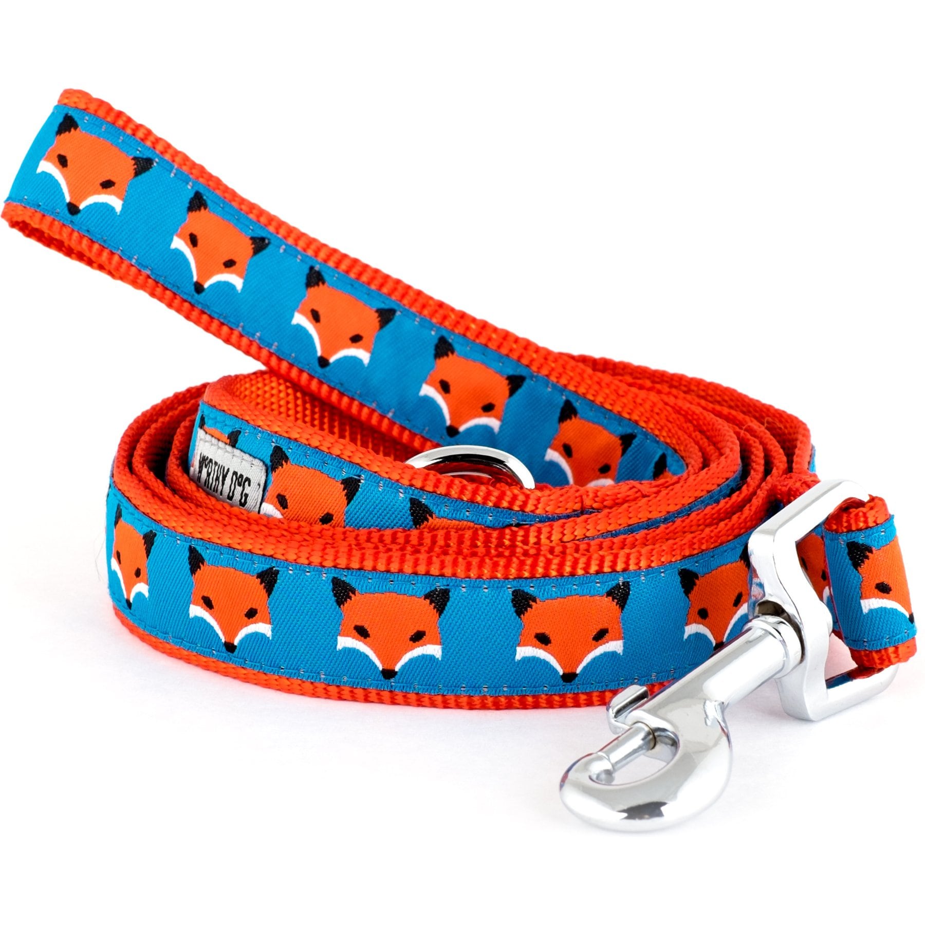 The Worthy Dog Foxy Dog Leash, Blue, Small: 5-ft long, 5/8-in wide