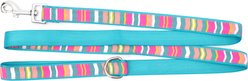 The Worthy Dog Fiesta Stripe Dog Leash, Teal Multicolored, Small: 5-ft long, 5/8-in wide slide 2 of 3