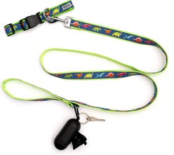 The Worthy Dog Dino Adjustable Dog Collar, Navy, Large: 14 to 20-in neck, 1-in wide slide 2 of 5