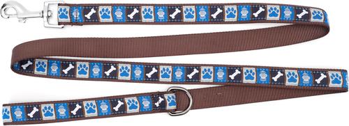 Show full view: The Worthy Dog A Dog's Life Dog Leash, Blue, Large: 5-ft long, 1-in wide slide 3 of 3
