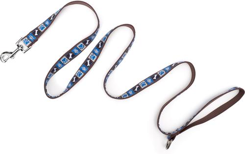 Show full view: The Worthy Dog A Dog's Life Dog Leash, Blue, Large: 5-ft long, 1-in wide slide 2 of 3