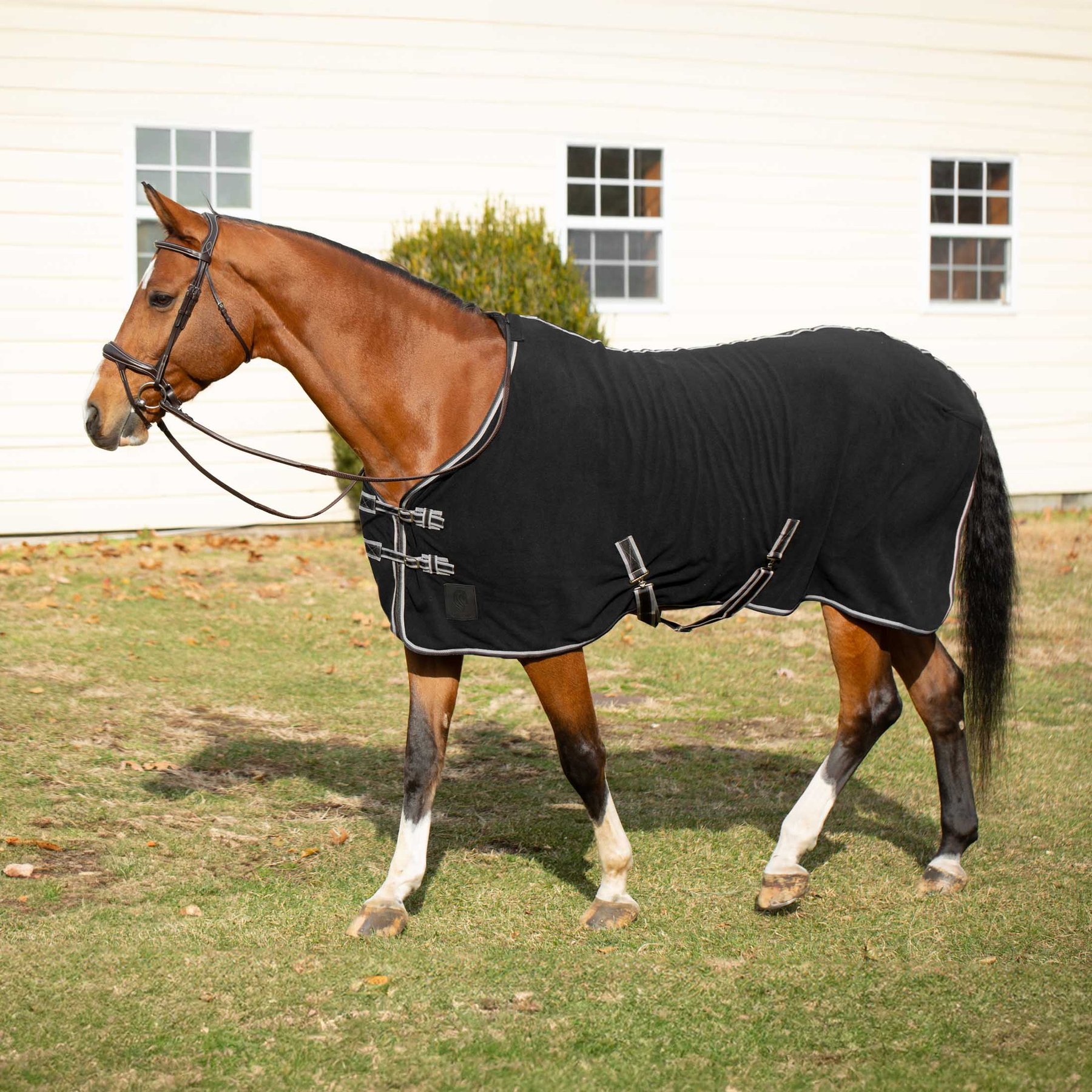 Equinavia Norse Fleece Horse Cooler, Black, 84-in