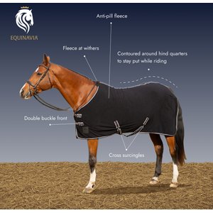 Equinavia Norse Fleece Horse Cooler, Black, 78-in