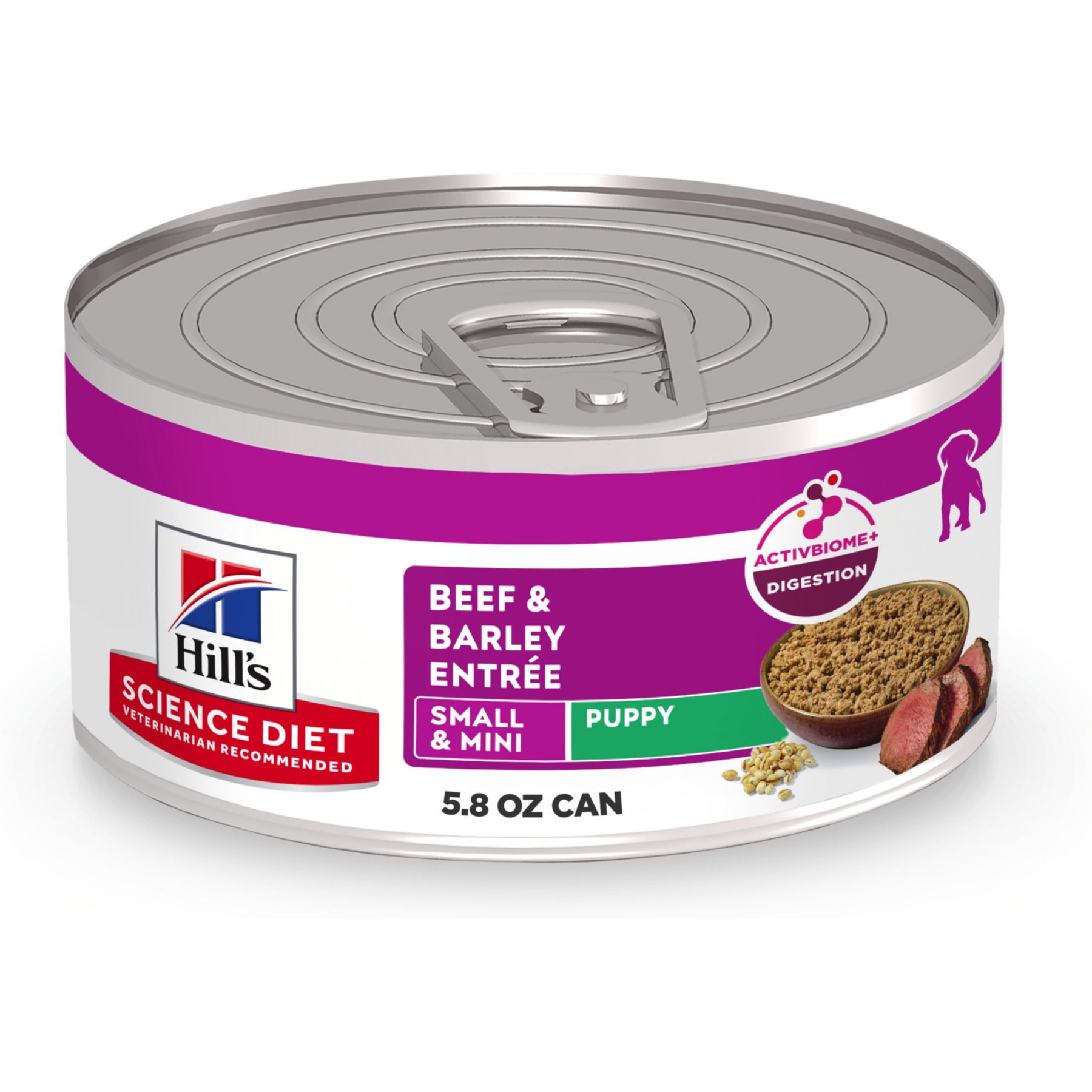 Hill's Science Diet Puppy Small Breed & Mini Breed Beef & Barley Entree Wet Dog Food, 5.8-oz can, 24 count