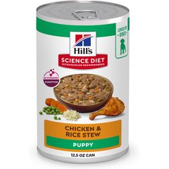 Hill's Science Diet Puppy Chicken & Rice Stew Recipe Wet Dog Food, 12.5-oz can, case of 12