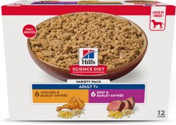 Hill's Science Diet Variety Pack Senior 7+ Wet Dog Food, 13-oz can, case of 12