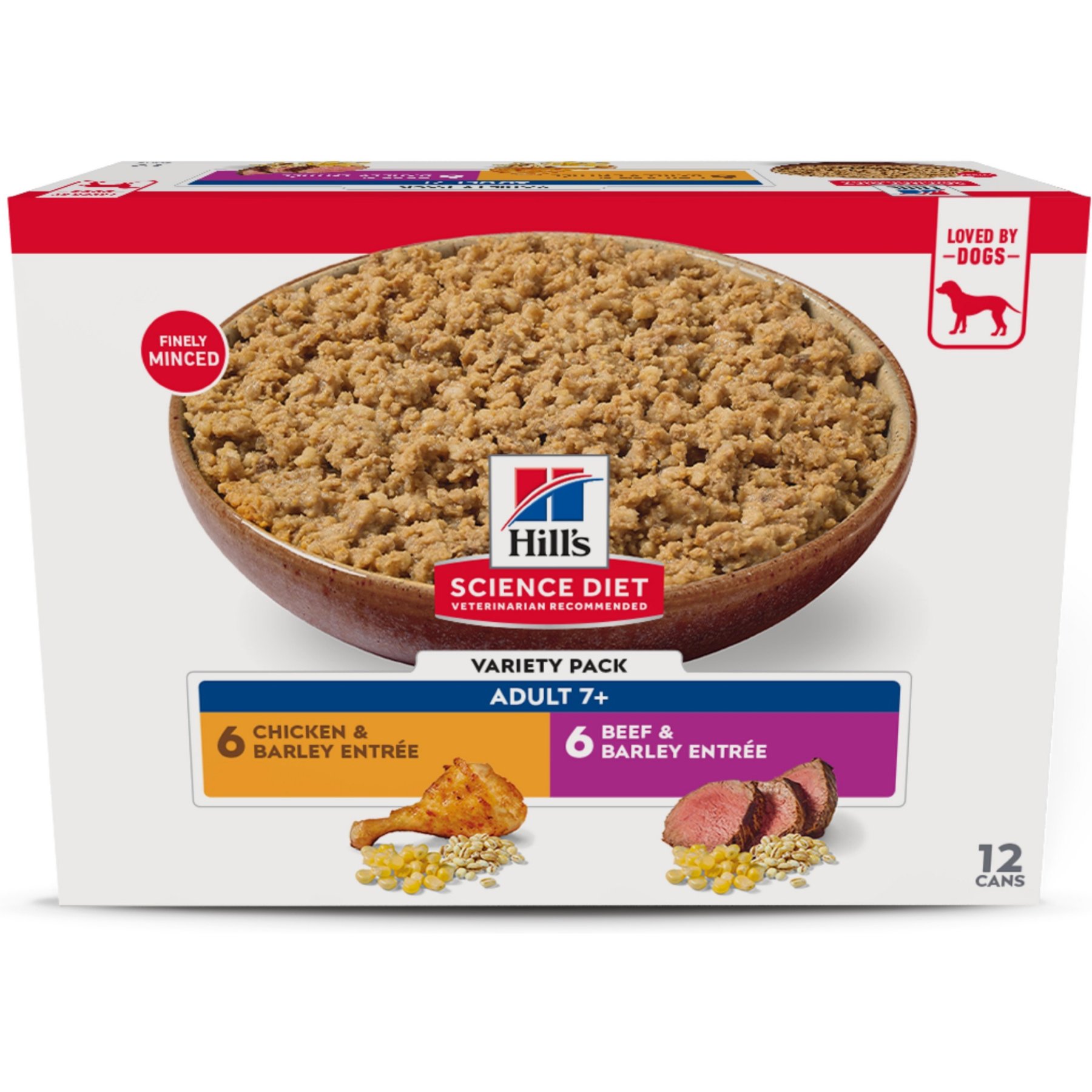 Hill's Science Diet Variety Pack Senior 7+ Wet Dog Food, 13-oz can, case of 12