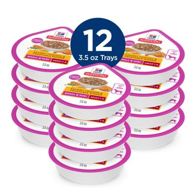 Show full view: Hill's Science Diet Adult Small Breed & Mini Breed Savory Stew Chicken & Vegetable Wet Dog Food Trays, 3.5-oz, 12 count slide 4 of 11
