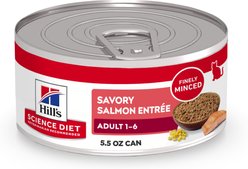 Hill's Science Diet Adult Savory Salmon Entree Wet Cat Food, 5.5-oz can, case of 24