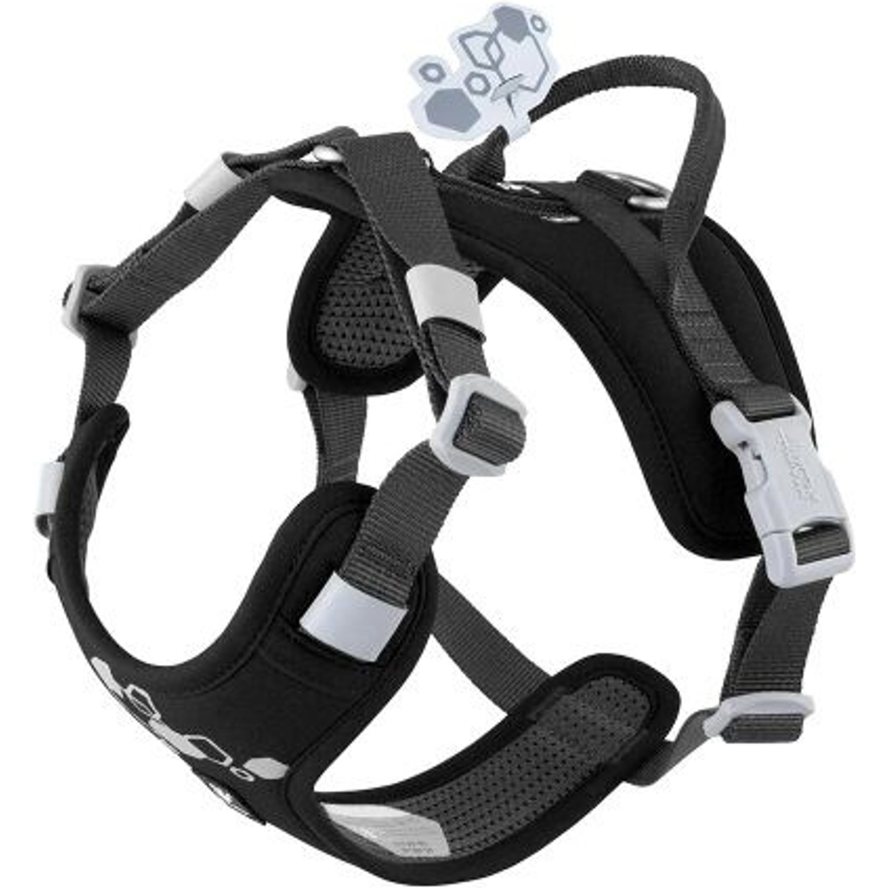 Hurtta Weekend Warrior Harness II Dog Harness, Raven, 16 to 19-in chest