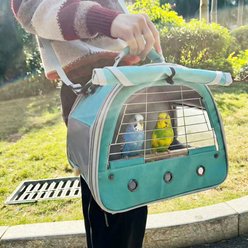 Halinfer Lightweight Polyester Cockatiel Carrier with Metal Grate, 12 x 8 x 12-in, Black slide 2 of 6