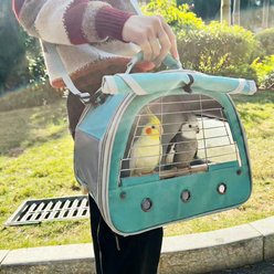 Halinfer Lightweight Polyester Cockatiel Carrier with Metal Grate, 12 x 8 x 12-in, Green slide 2 of 6