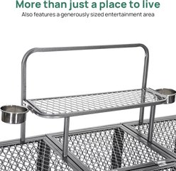 RYPetmia Divided Heavy-Duty Metal Parrot Bird Flight Cage with Playtop, Stand, Feeding Cups & Perches, Large, Gray slide 2 of 9