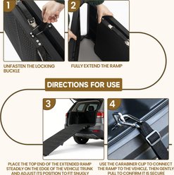 Niubya Long Folding Collapsible Dog Car Ramp, Black, 71-in slide 2 of 7