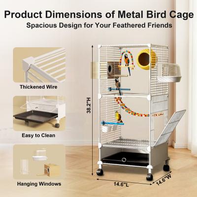 Show full view: Twinsing Luxury Villa Iron Bird Cage with Breeding Box, White slide 3 of 7