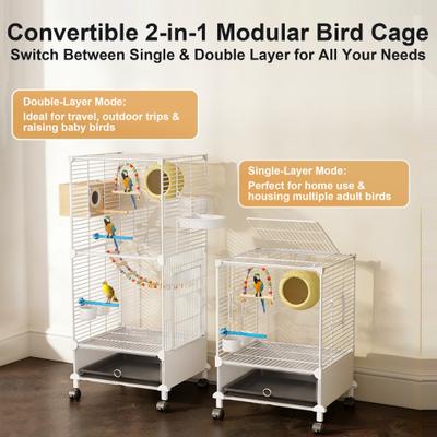 Show full view: Twinsing Luxury Villa Iron Bird Cage with Breeding Box, White slide 5 of 7