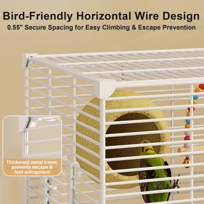Show full view: Twinsing Luxury Villa Iron Bird Cage with Breeding Box, White slide 2 of 7