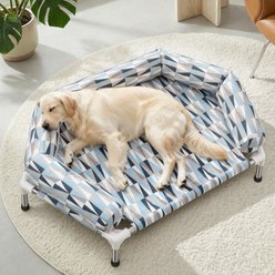 Caghash 6 Sided Elevated Raised Outdoor Dog Bed with Bolster, Grey, Medium: 40.5 x 24.5 x 8-in slide 2 of 7