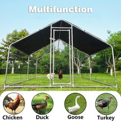 Hittite Metal Outdoor Chicken Coop with Waterproof & Anti-UV Cover, 12.8 x 9.84 x 6.56-ft slide 2 of 9
