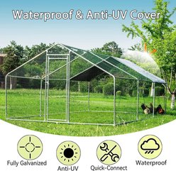 Hittite Metal Outdoor Chicken Coop with Waterproof & Anti-UV Cover, 19.19 x 9.84 x 6.56-ft slide 2 of 9