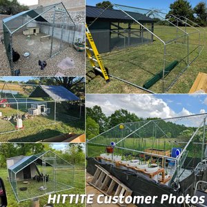 Hittite Metal Outdoor Chicken Coop with Waterproof & Anti-UV Cover, 19.19 x 9.84 x 6.56-ft