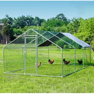 Hittite Metal Outdoor Chicken Coop with Waterproof & Anti-UV Cover, 19.19 x 9.84 x 6.56-ft