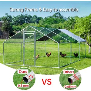 Hittite Metal Outdoor Chicken Coop with Waterproof & Anti-UV Cover, 19.19 x 9.84 x 6.56-ft