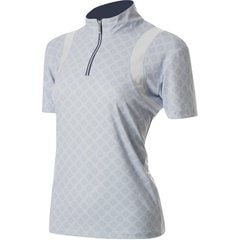 Equinavia Selma Women's Short Sleeve Horse Sun Shirt, Light Grey/Lavender, Medium