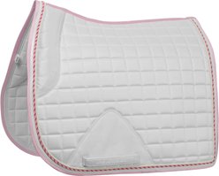 Equinavia Copenhagen Stay Put Dressage Saddle Pad, White/Sweet Pink, Horse