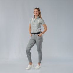 Equinavia Selma Women's Short Sleeve Horse Sun Shirt, Light Grey/Lavender, Large slide 2 of 9