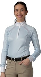 Equinavia Ingrid Women's Long Sleeved Horse Show Riding Shirt, Sweet Blue, Large