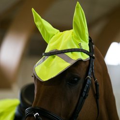 Horze Reflective Horse Ear Net, Yellow, Horse